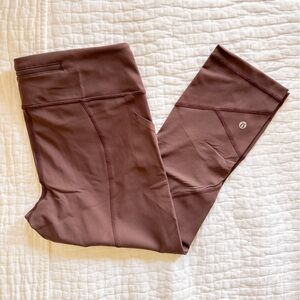 LuluLemon Pace Rival Crop 22” - Cherry Cola Size 10 - NWOT